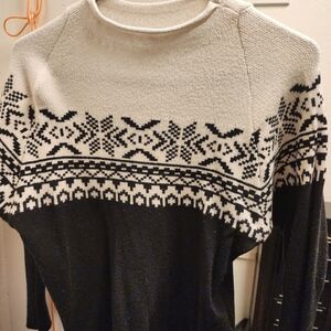 Classic Black and Cream Fair Isle Women's Sweater